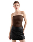 Ribbed Ruched Tube Top-SUUKSESS-SUUKSESS