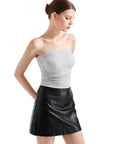 Ribbed Ruched Tube Top-SUUKSESS-SUUKSESS