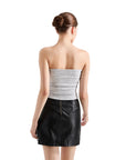 Ribbed Ruched Tube Top-SUUKSESS-SUUKSESS