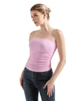 Ribbed Ruched Tube Top-SUUKSESS-SUUKSESS