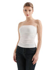 Ribbed Ruched Tube Top-SUUKSESS-White-XS-SUUKSESS