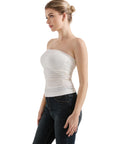 Ribbed Ruched Tube Top-SUUKSESS-SUUKSESS