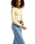 Buttery Soft Ruched Off Shoulder Shirt - Long Sleeve