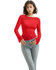 Mesh Lace Crew Neck Shirt - Long Sleeve-Clothing-SUUKSESS-SUUKSESS