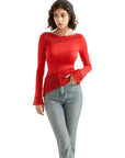 Mesh Lace Crew Neck Shirt - Long Sleeve-Clothing-SUUKSESS-SUUKSESS