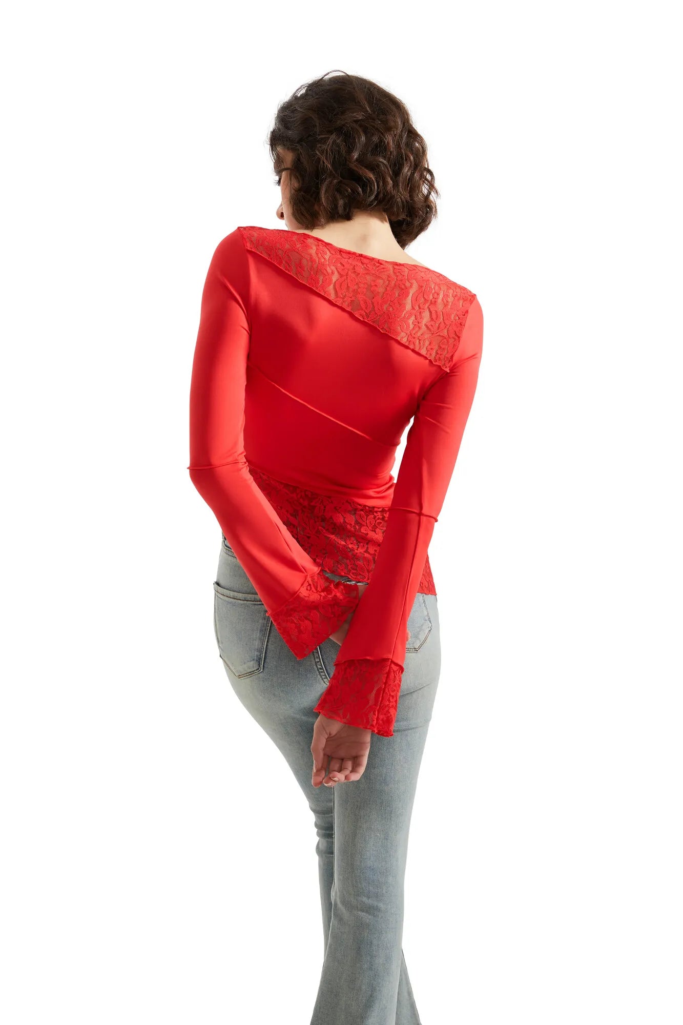 Mesh Lace Crew Neck Shirt - Long Sleeve-Clothing-SUUKSESS-SUUKSESS