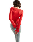 Mesh Lace Crew Neck Shirt - Long Sleeve-Clothing-SUUKSESS-SUUKSESS