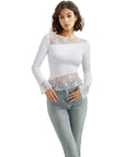 Mesh Lace Crew Neck Shirt - Long Sleeve-Clothing-SUUKSESS-SUUKSESS