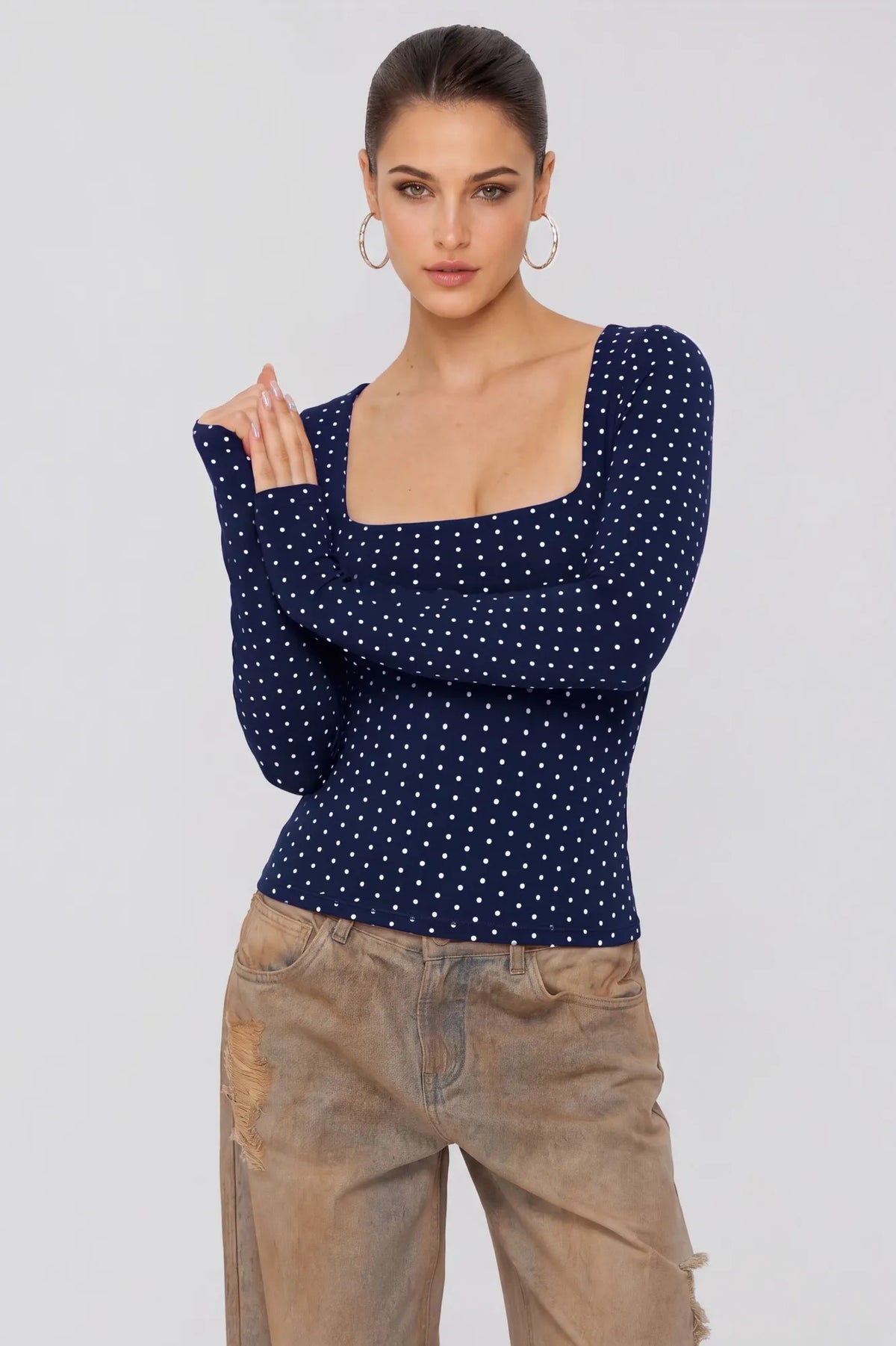 Buttery Soft Square Neck Shirt - Long Sleeve