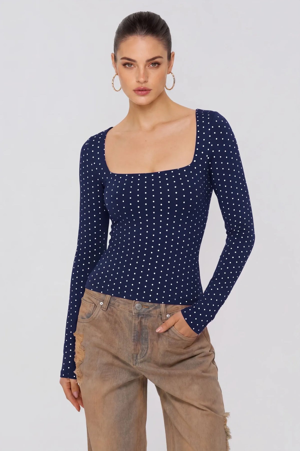 Buttery Soft Square Neck Shirt - Long Sleeve