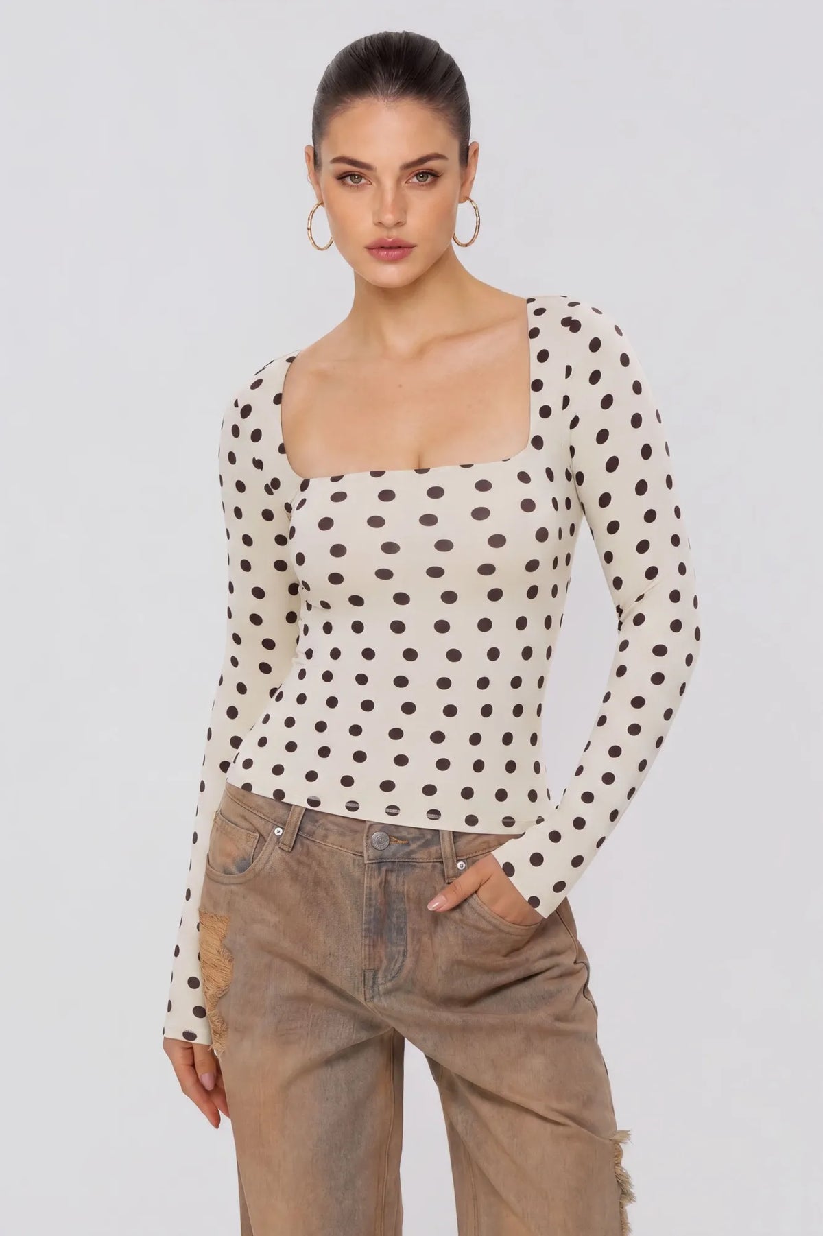 Buttery Soft Square Neck Shirt - Long Sleeve