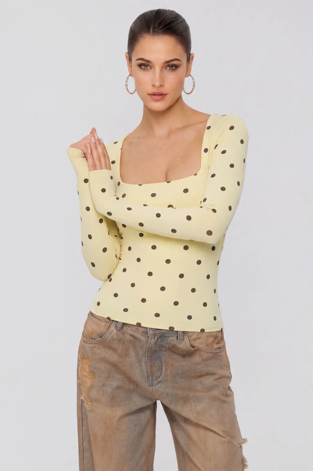 Buttery Soft Square Neck Shirt - Long Sleeve