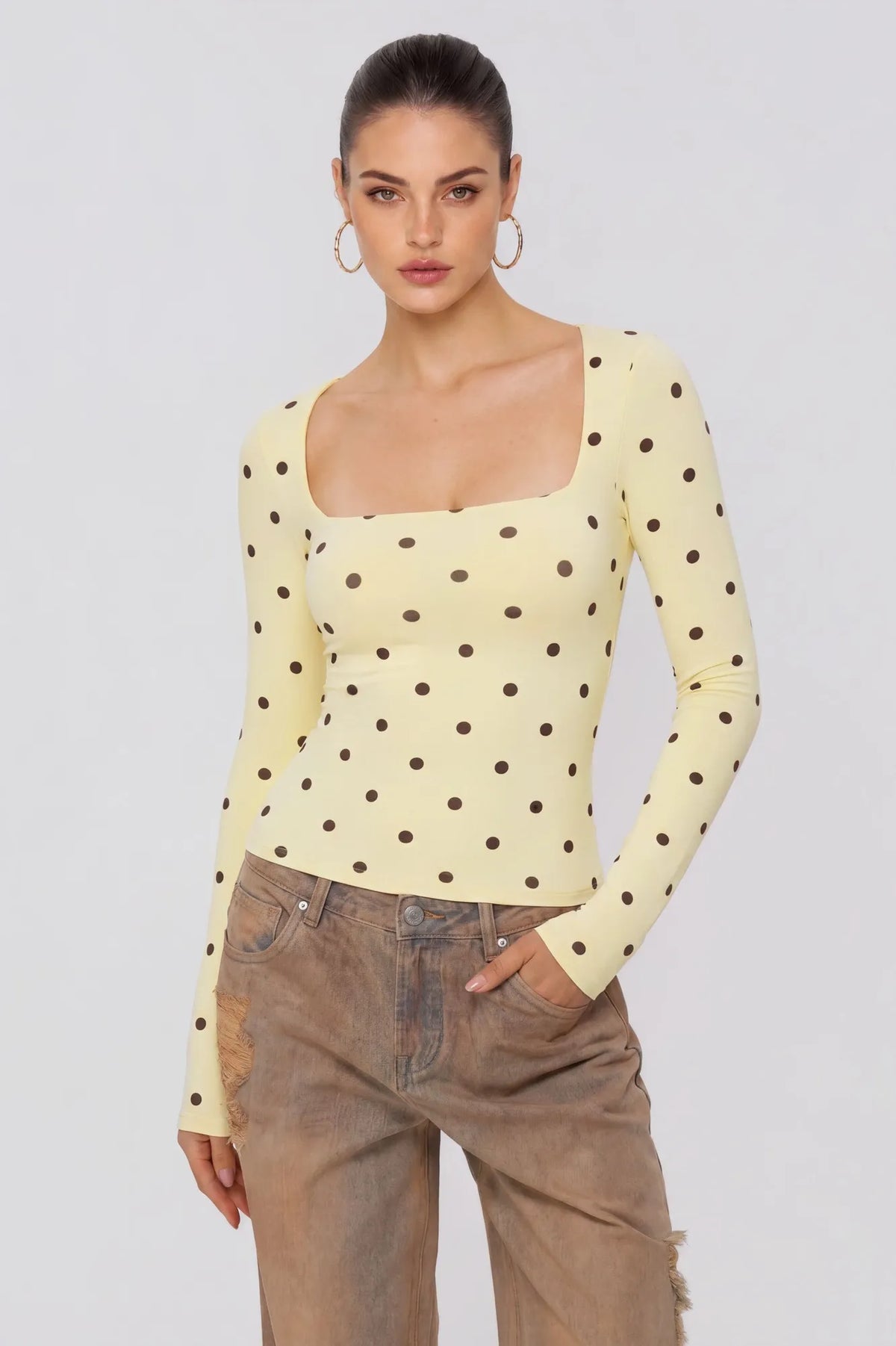 Buttery Soft Square Neck Shirt - Long Sleeve