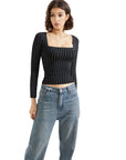Buttery Soft Square Neck Shirt - Long Sleeve