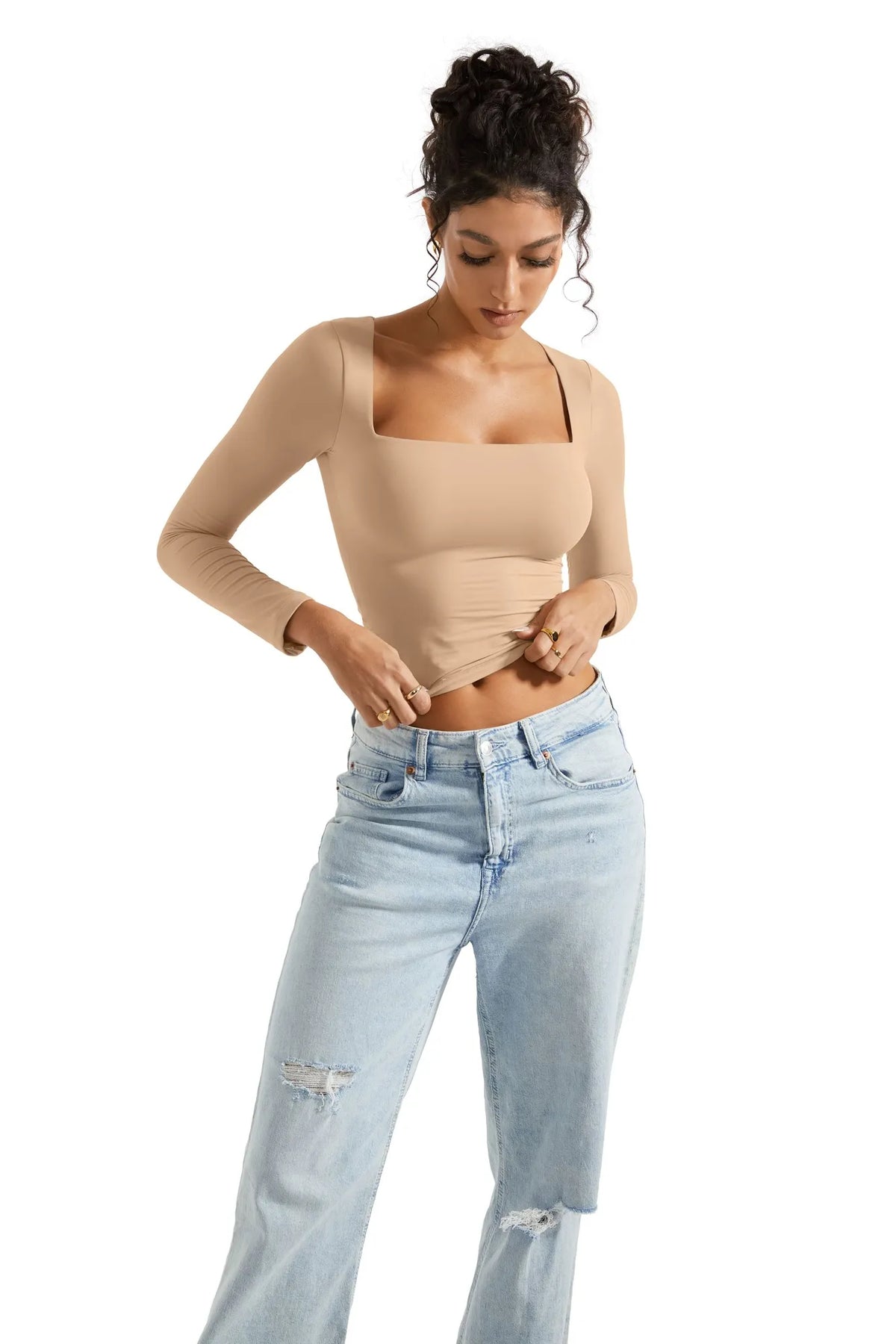 Buttery Soft Square Neck Shirt - Long Sleeve