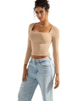 Buttery Soft Square Neck Shirt - Long Sleeve