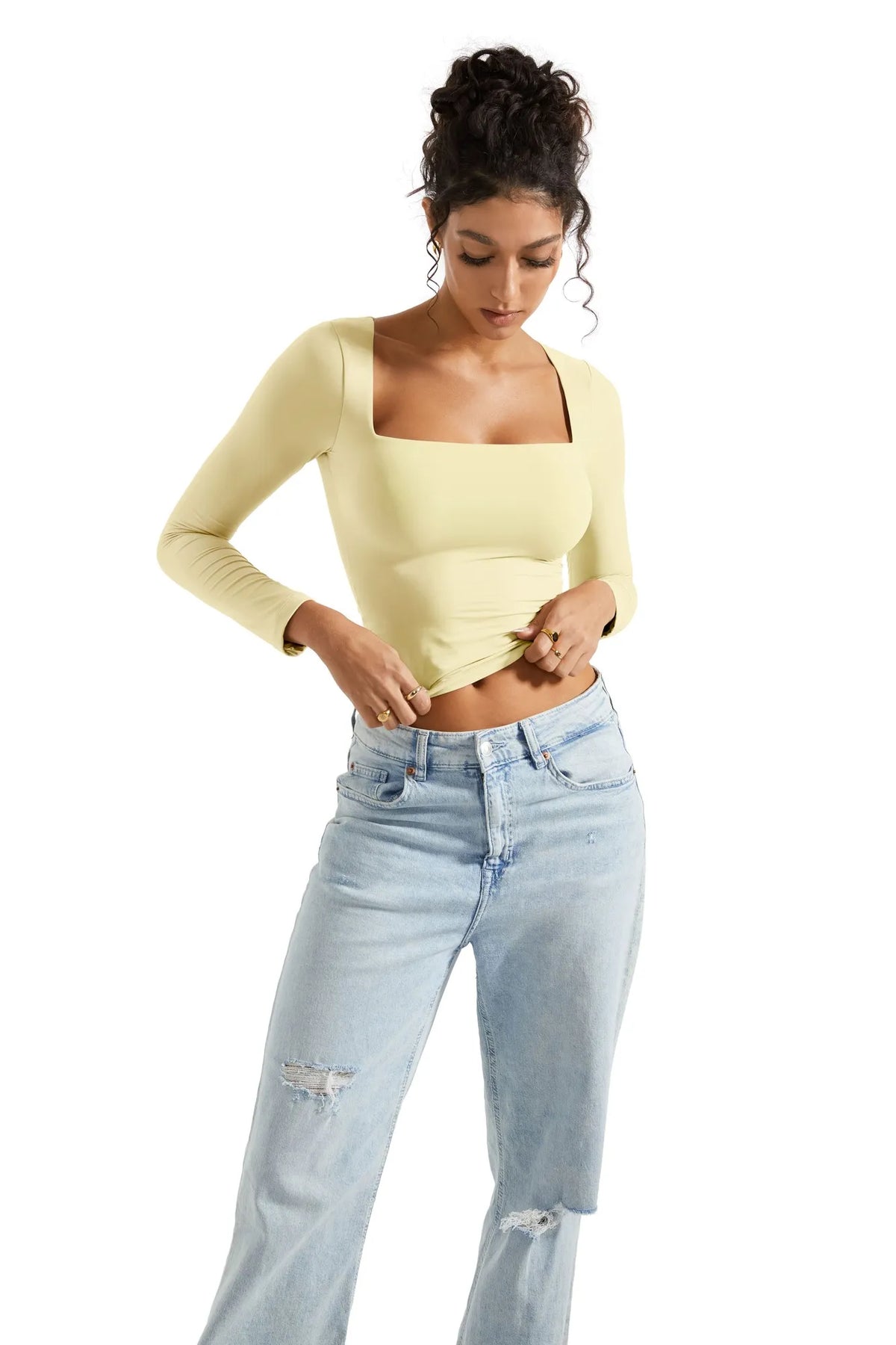 Buttery Soft Square Neck Shirt - Long Sleeve