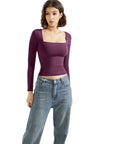 Buttery Soft Square Neck Shirt - Long Sleeve