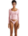 Buttery Soft Scoop Neck Shirt - Long Sleeve-Clothing-SUUKSESS-Hot Pink-XS-SUUKSESS