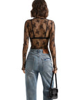 Mesh Lace Mock Neck Shirt - Long Sleeve-Clothing-SUUKSESS-SUUKSESS