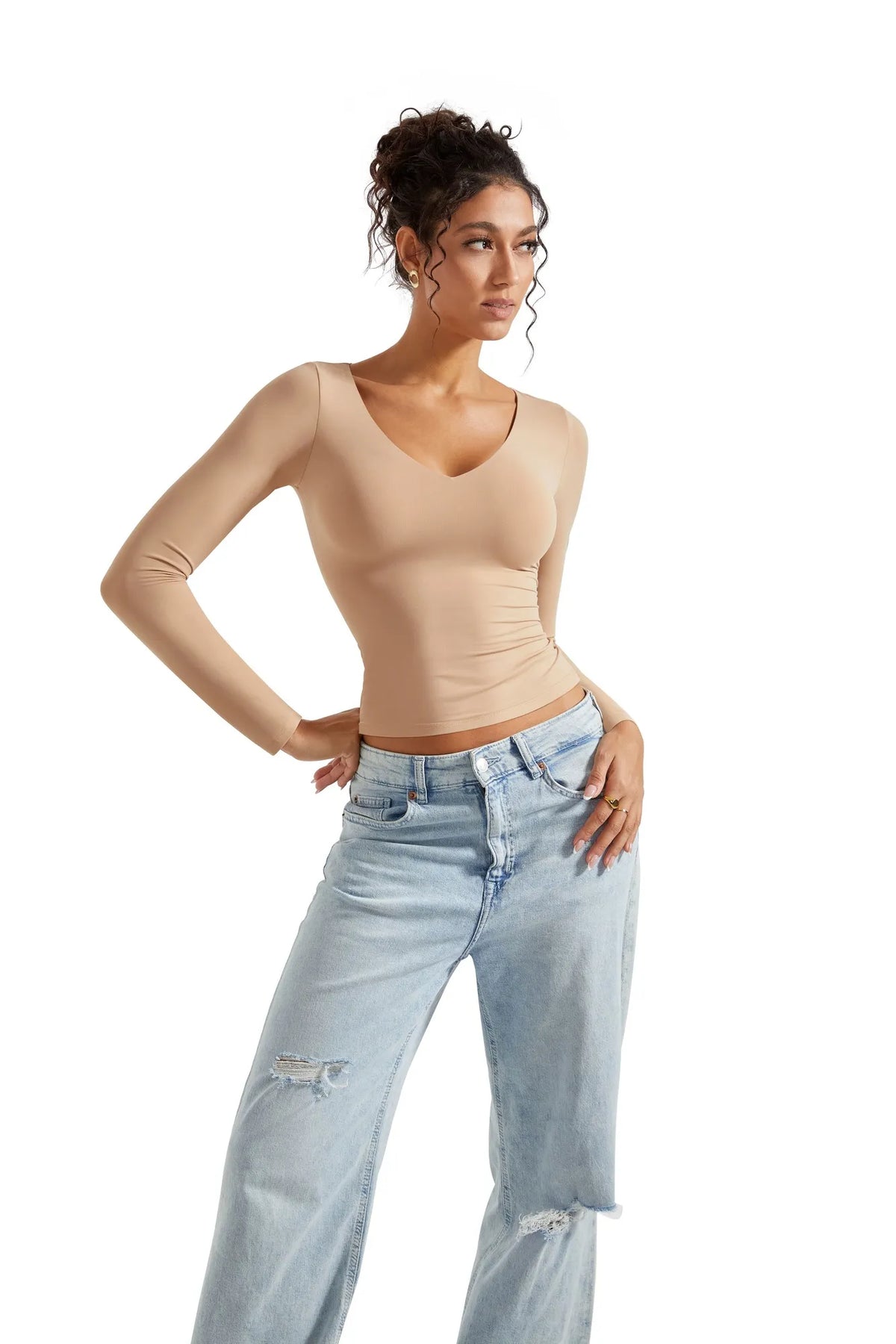 Buttery Soft V Neck Shirt - Long Sleeve