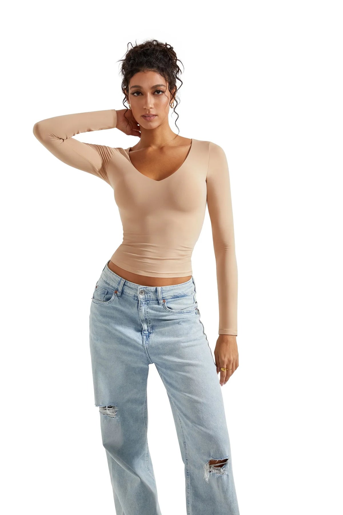 Buttery Soft V Neck Shirt - Long Sleeve