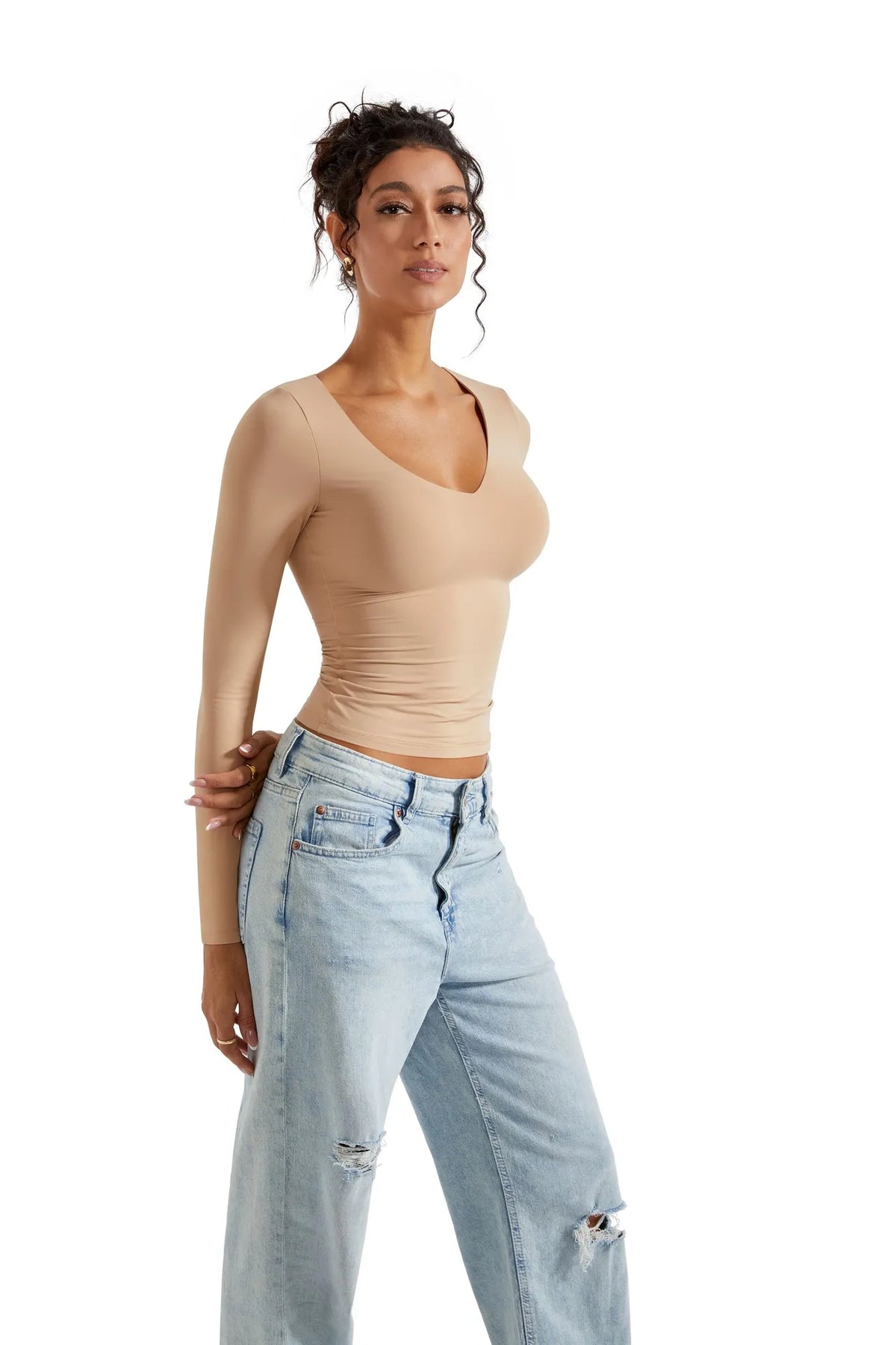 Buttery Soft V Neck Shirt - Long Sleeve