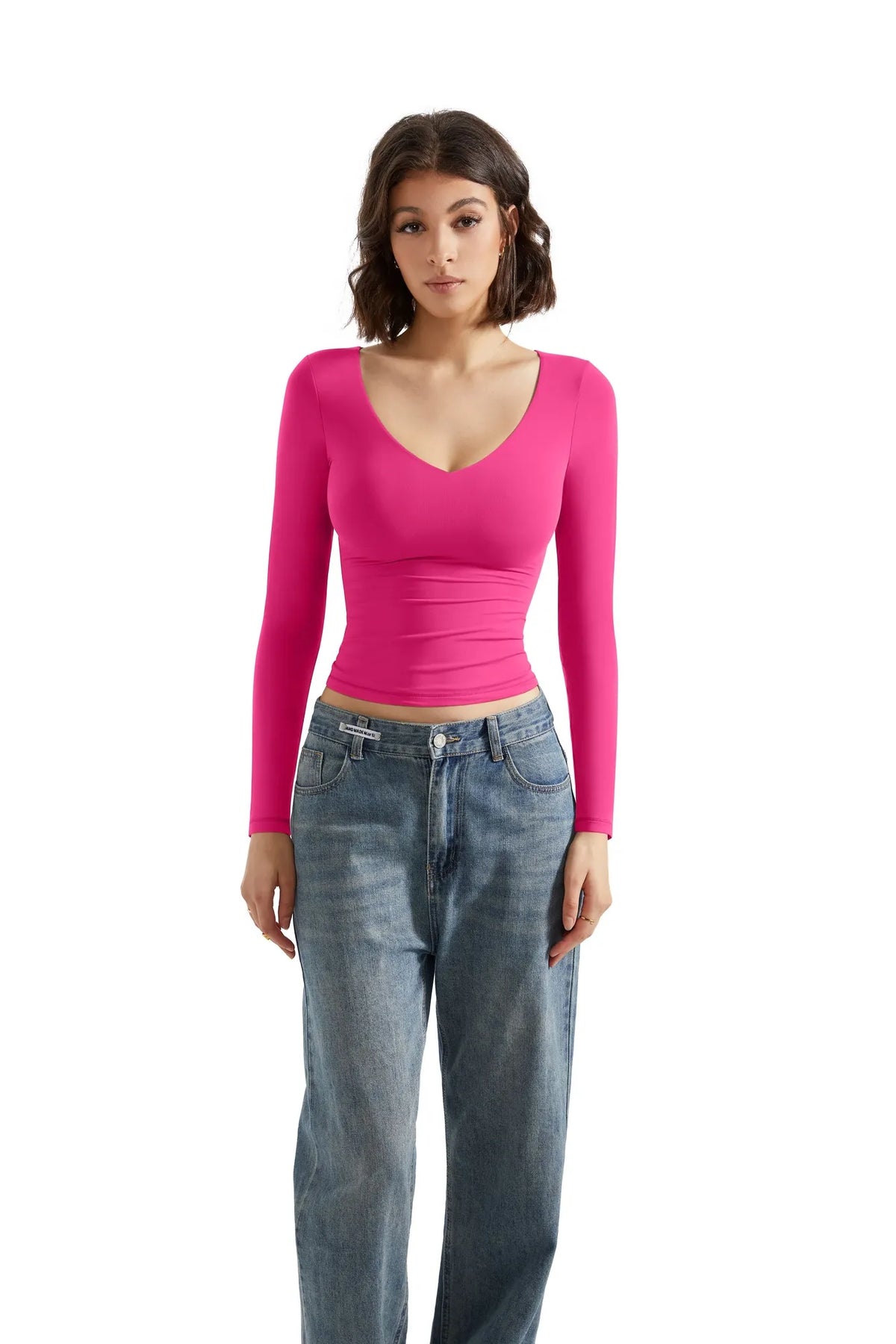 Buttery Soft V Neck Shirt - Long Sleeve