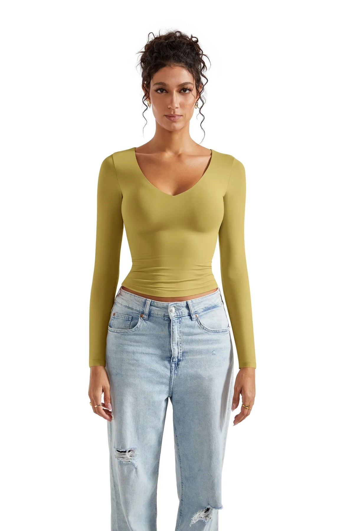 Buttery Soft V Neck Shirt - Long Sleeve