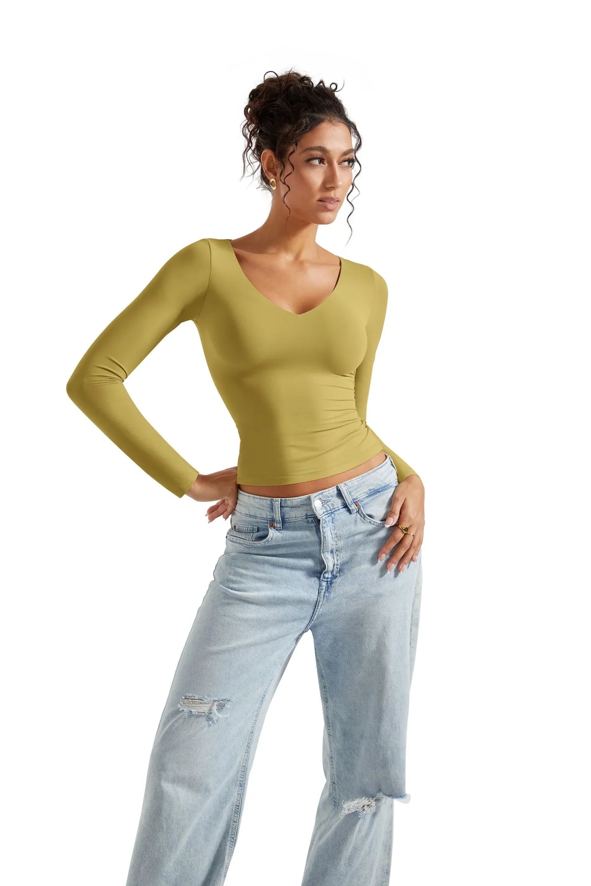 Buttery Soft V Neck Shirt - Long Sleeve