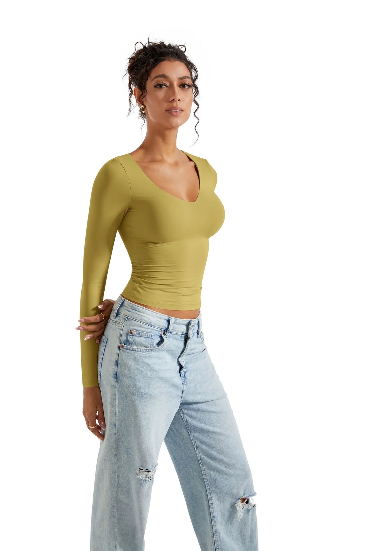 Buttery Soft V Neck Shirt - Long Sleeve