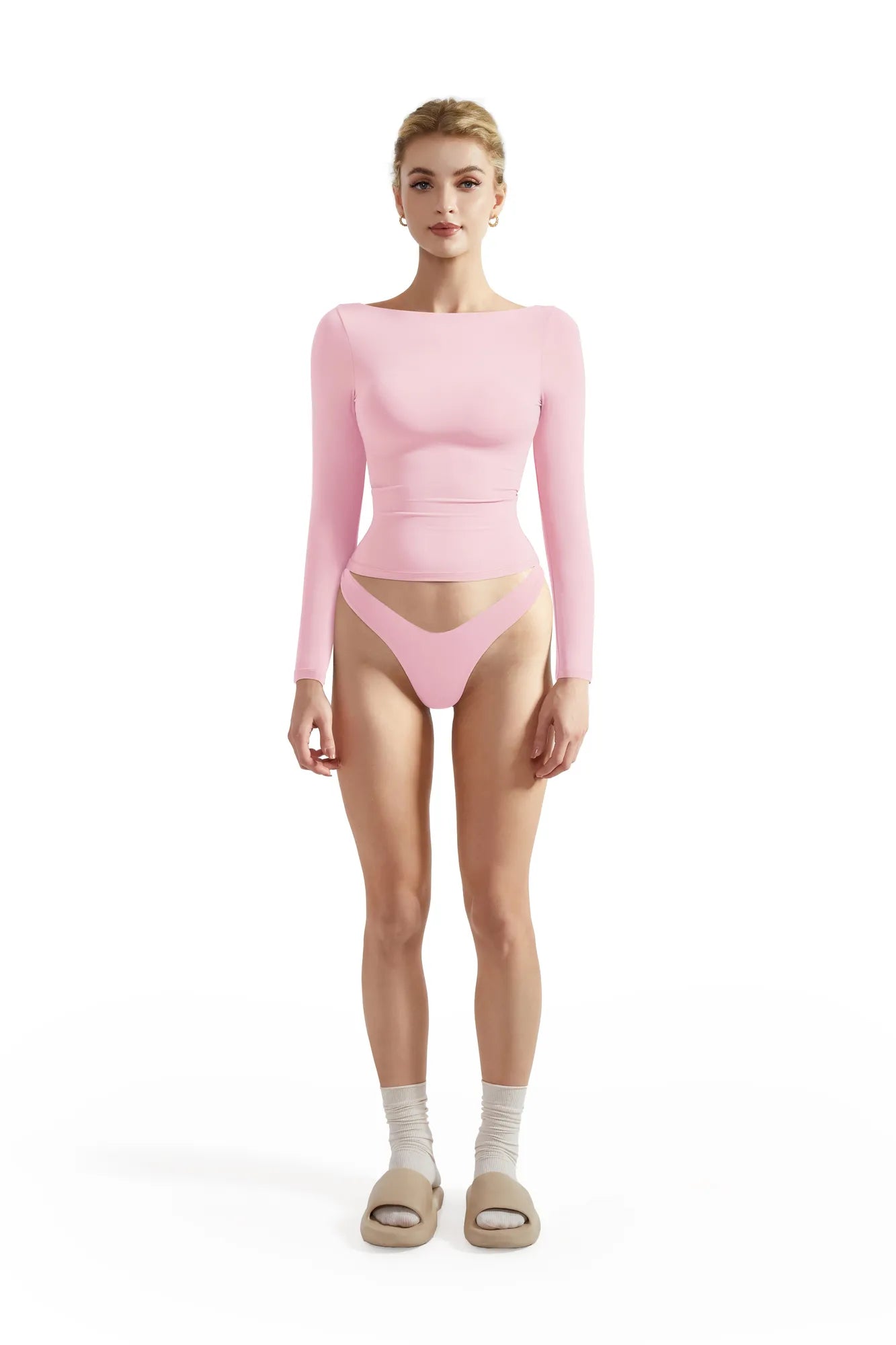 Buttery Soft Boat Neck Shirt - Long Sleeve-Clothing-SUUKSESS-Light Pink-XS-SUUKSESS