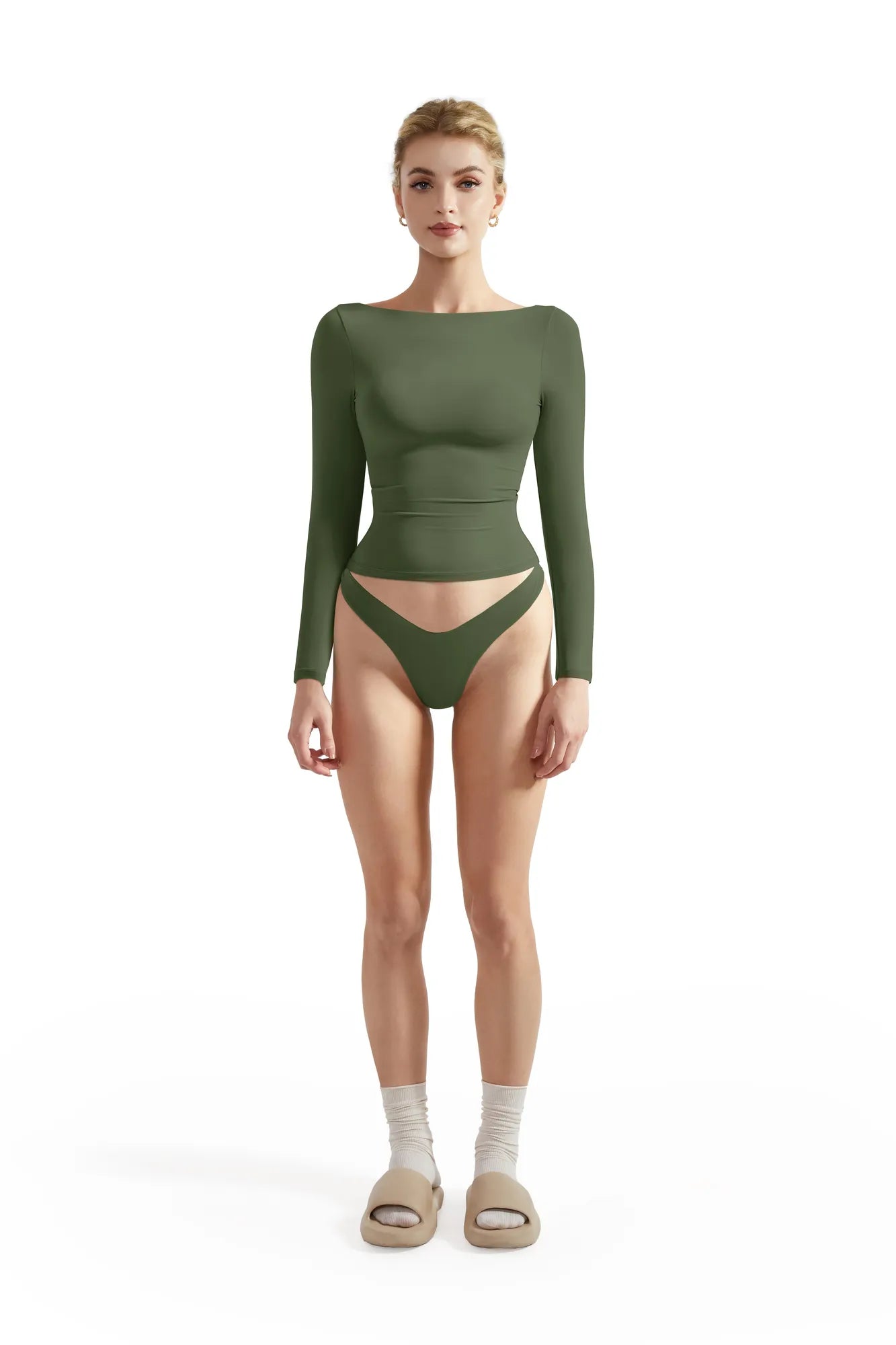 Buttery Soft Boat Neck Shirt - Long Sleeve-Clothing-SUUKSESS-Olive-XS-SUUKSESS