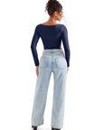 Off Shoulder Cowl Neck Shirt - Long Sleeve
