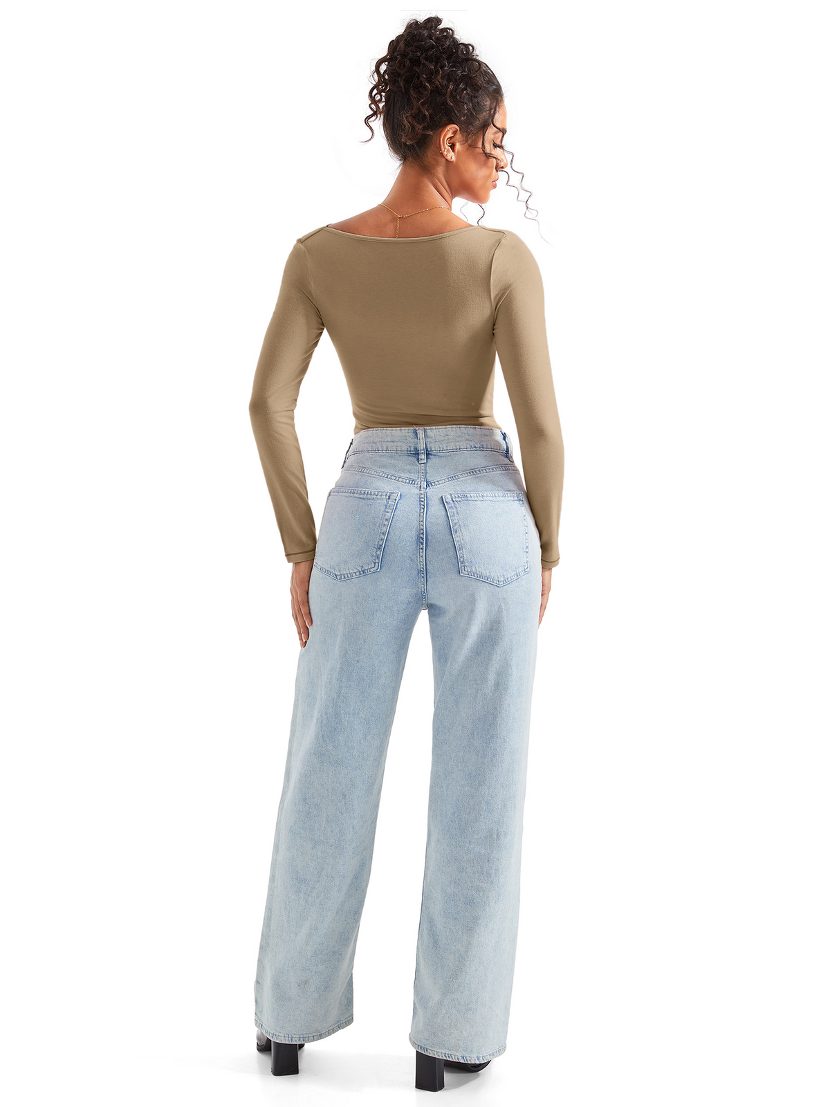 Off Shoulder Cowl Neck Shirt - Long Sleeve