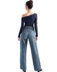 Off Shoulder Cowl Neck Shirt - Long Sleeve