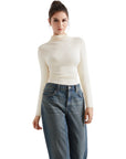 Ribbed Modal High Neck Shirt - Long Sleeve-Clothing-SUUKSESS-SUUKSESS