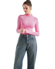 Ribbed Modal High Neck Shirt - Long Sleeve-Clothing-SUUKSESS-SUUKSESS