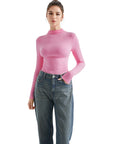 Ribbed Modal High Neck Shirt - Long Sleeve-Clothing-SUUKSESS-SUUKSESS