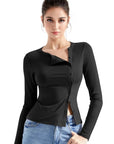 Ribbed Button Down Shirt - Long Sleeve-Clothing-SUUKSESS-Black-XS-SUUKSESS