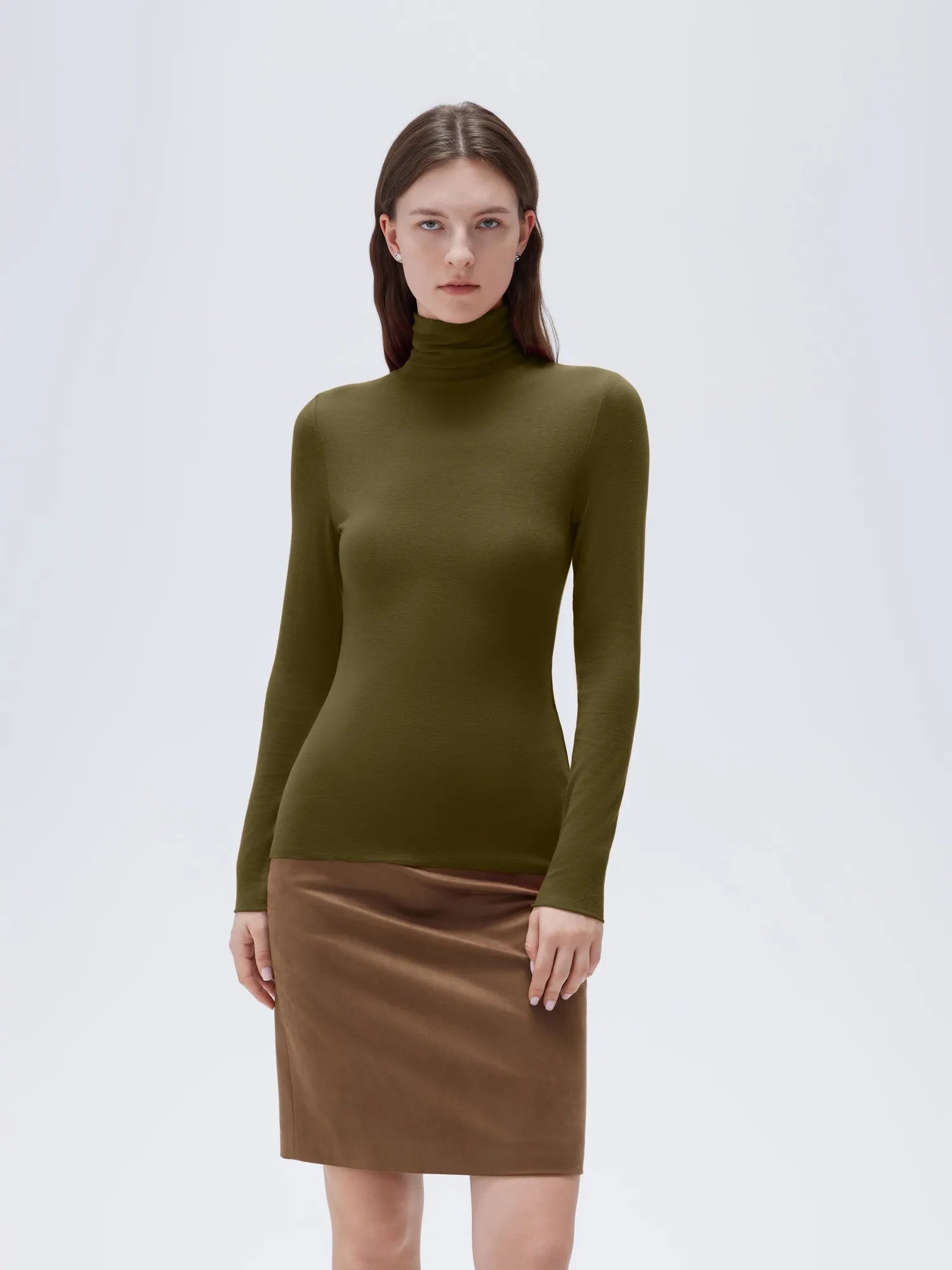 SUUKSESS Women Cashmere Turtleneck Long Sleeve Shirt Fitted Fall Basic Thermal Tops Fall Fashion-SUUKSESS-SUUKSESS