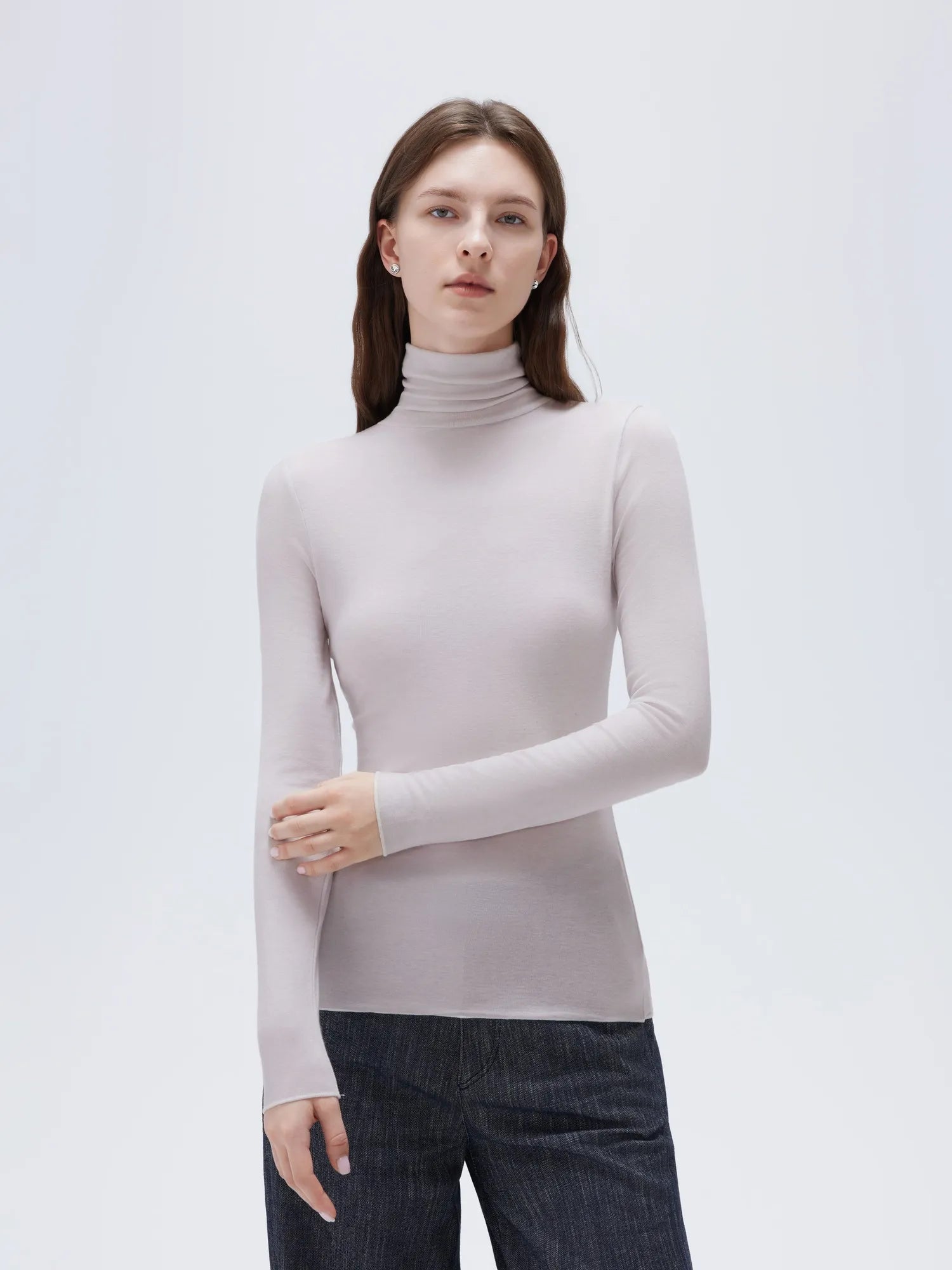 SUUKSESS Women Cashmere Turtleneck Long Sleeve Shirt Fitted Fall Basic Thermal Tops Fall Fashion-SUUKSESS-SUUKSESS