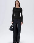 SUUKSESS Women Backless Going Out Tops Padded Modal Basic Long Sleeve Shirts-SUUKSESS-SUUKSESS