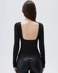 SUUKSESS Women Backless Going Out Tops Padded Modal Basic Long Sleeve Shirts-SUUKSESS-SUUKSESS