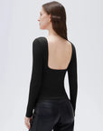 SUUKSESS Women Backless Going Out Tops Padded Modal Basic Long Sleeve Shirts-SUUKSESS-SUUKSESS