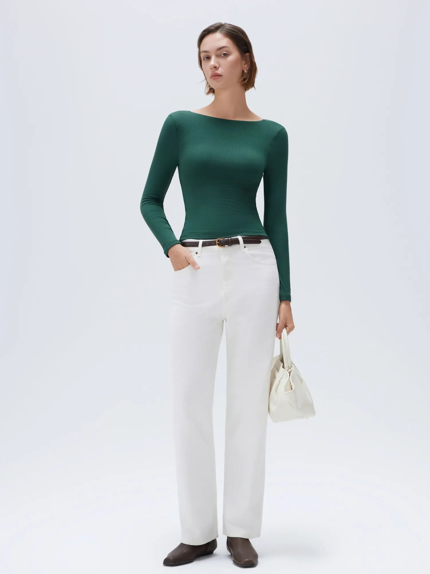 SUUKSESS Women Backless Going Out Tops Padded Modal Basic Long Sleeve Shirts-SUUKSESS-SUUKSESS