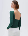 SUUKSESS Women Backless Going Out Tops Padded Modal Basic Long Sleeve Shirts-SUUKSESS-SUUKSESS
