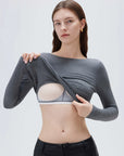 SUUKSESS Women Backless Going Out Tops Padded Modal Basic Long Sleeve Shirts-SUUKSESS-SUUKSESS