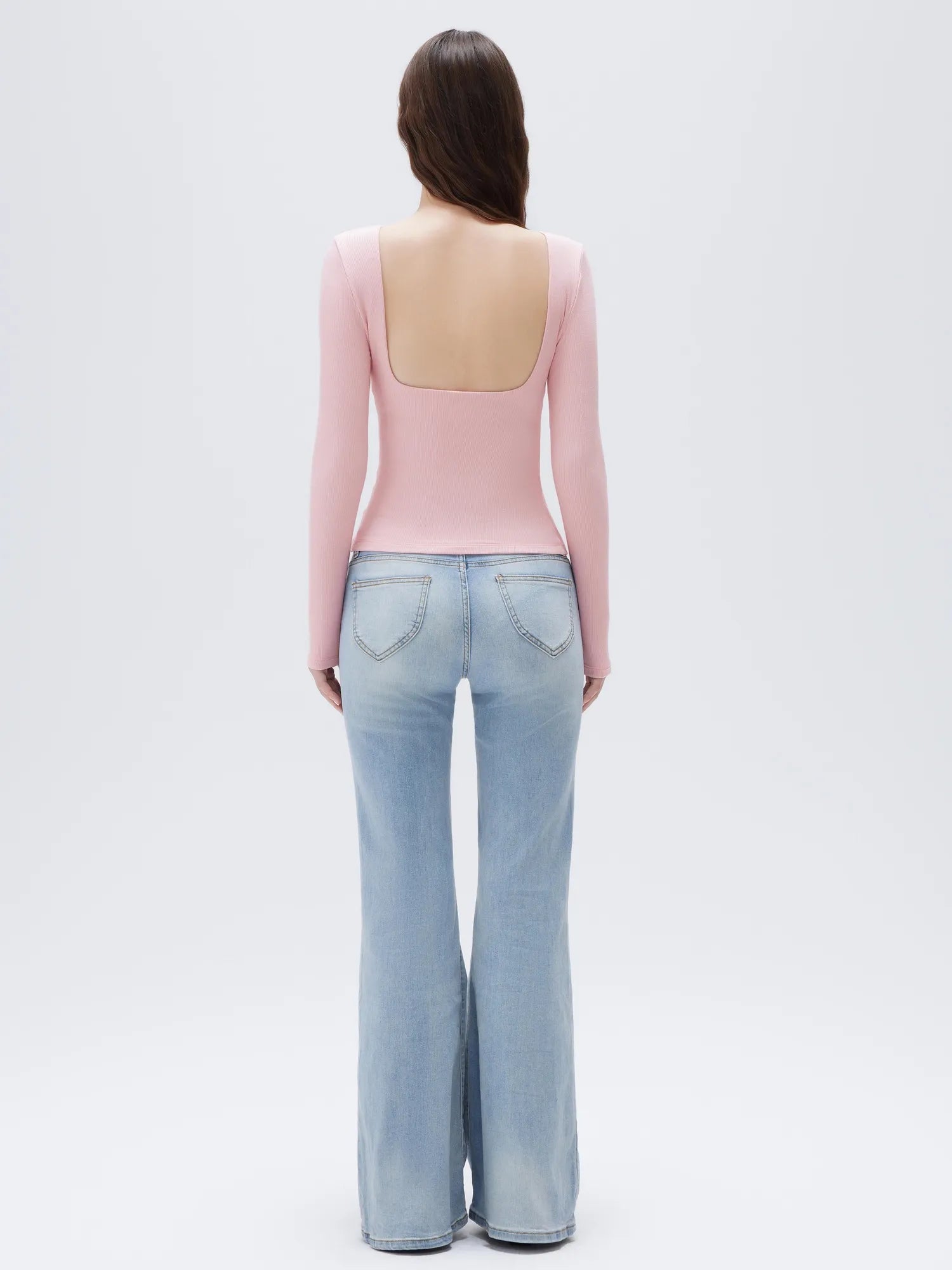 SUUKSESS Women Backless Going Out Tops Padded Modal Basic Long Sleeve Shirts-SUUKSESS-SUUKSESS