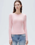 SUUKSESS Women Backless Going Out Tops Padded Modal Basic Long Sleeve Shirts-SUUKSESS-SUUKSESS